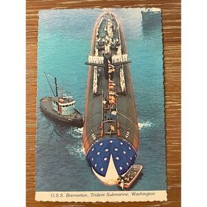 00320 - USS Bremerton Trident Submarine Postcard BangorWA 1988 Naval Collectible